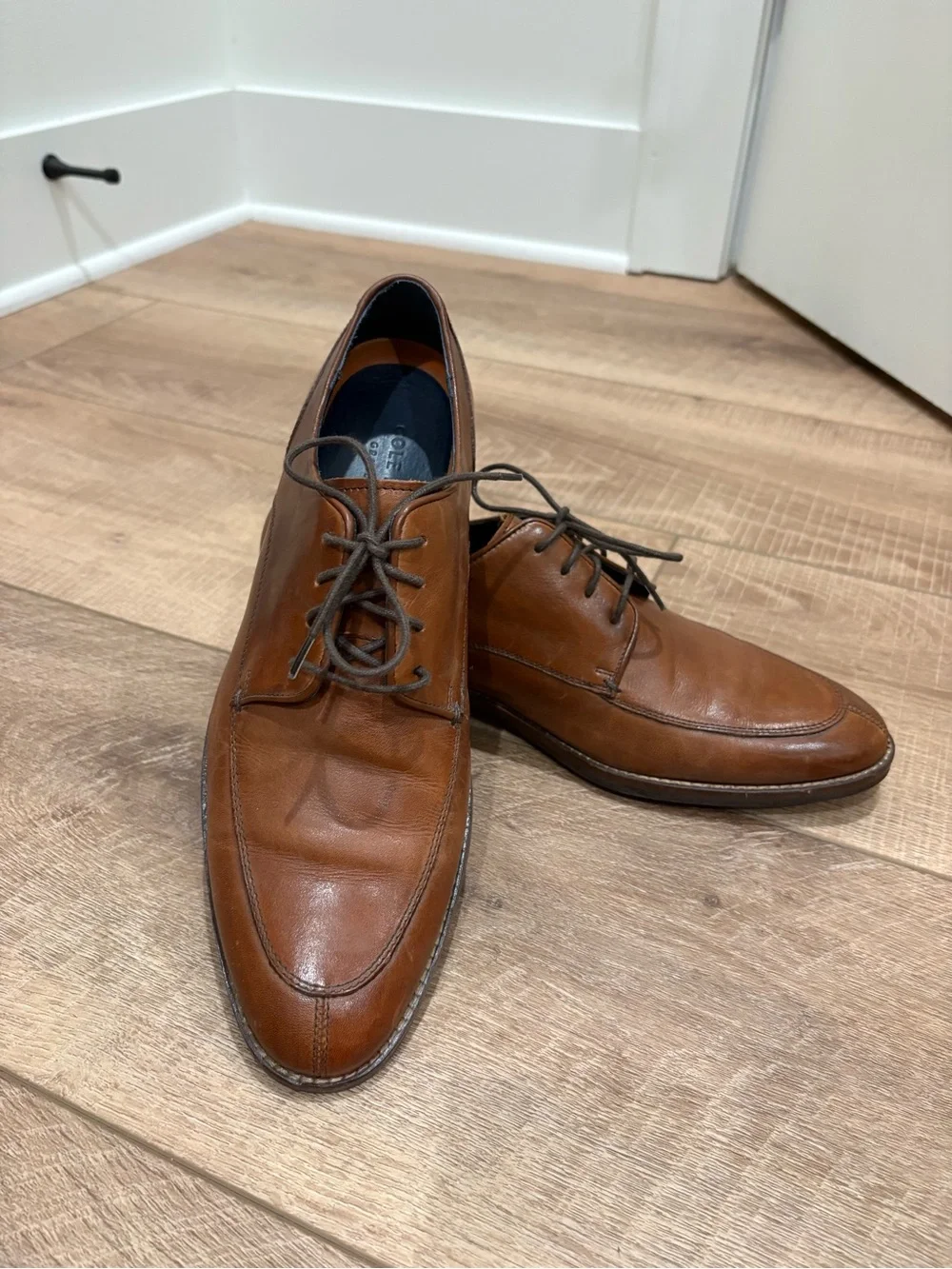 Cole Haan Tan/Brown Leather Lace-Up Oxfords